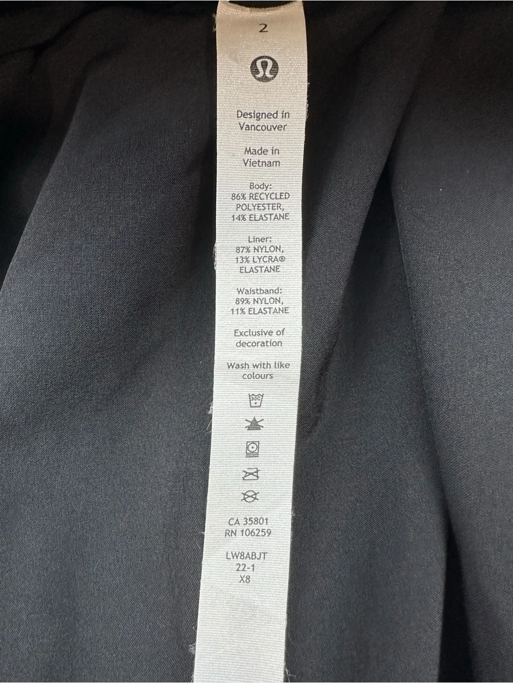 Lululemon Court Rival High-Rise Skirt Black Size 2